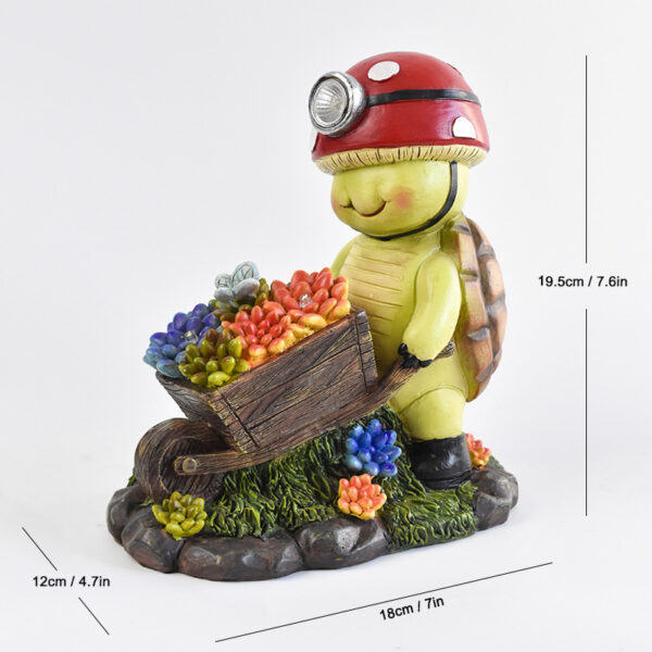 Solar Garden Outdoor Statues, Self Charging Turtle Bee Resin Figurine Lamps for Patio, Balcony, Yard，Housewarming,Window Sills Ornament,Outdoor Lawn Decor - Image 2