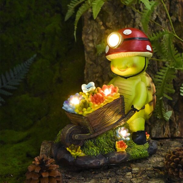 Solar Garden Outdoor Statues, Self Charging Turtle Bee Resin Figurine Lamps for Patio, Balcony, Yard，Housewarming,Window Sills Ornament,Outdoor Lawn Decor - Image 6