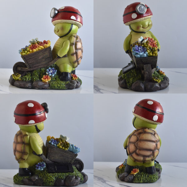 Solar Garden Outdoor Statues, Self Charging Turtle Bee Resin Figurine Lamps for Patio, Balcony, Yard，Housewarming,Window Sills Ornament,Outdoor Lawn Decor - Image 5